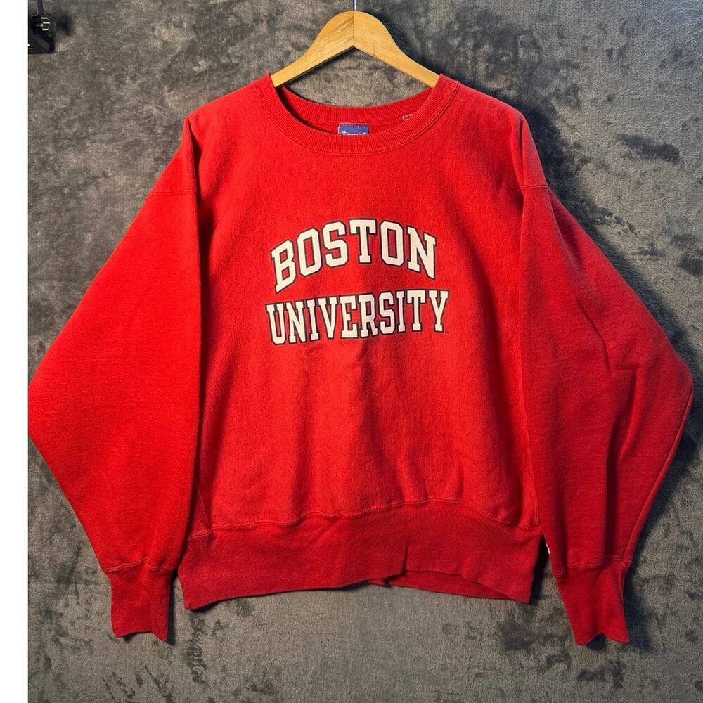 Champion x Boston University Reverse Weave Crewneck VTG 90s/Y2K Men’s XL RED